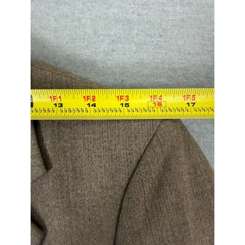 Etienne Caron Mens 38S Brown Pure Wool Pinstripe 2 Button Blazer Sport Coat